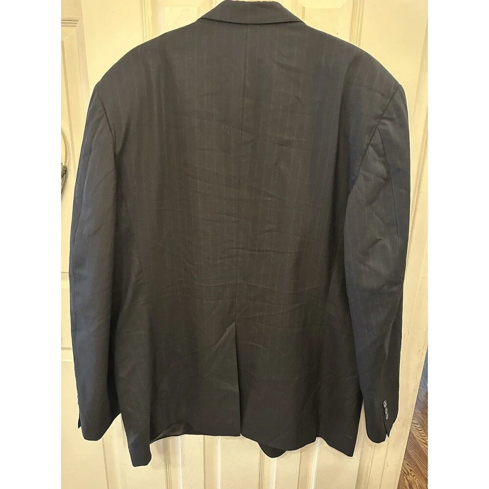 VTG Brooks Brothers Blazer 50L Black Wool Sport Coat Suit Jacket Brooksease flaw